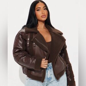 Downtown Swag Puffer Jacket Chocolate